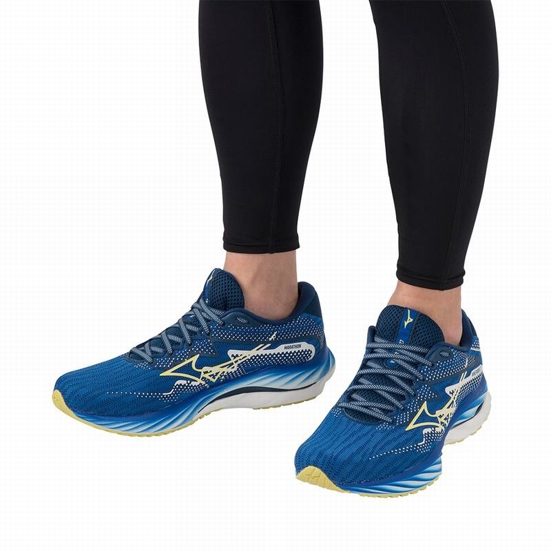 Buty do Biegania Męskie Mizuno Wave Rider 27 Amsterdam Granatowe | Polska M3205KD