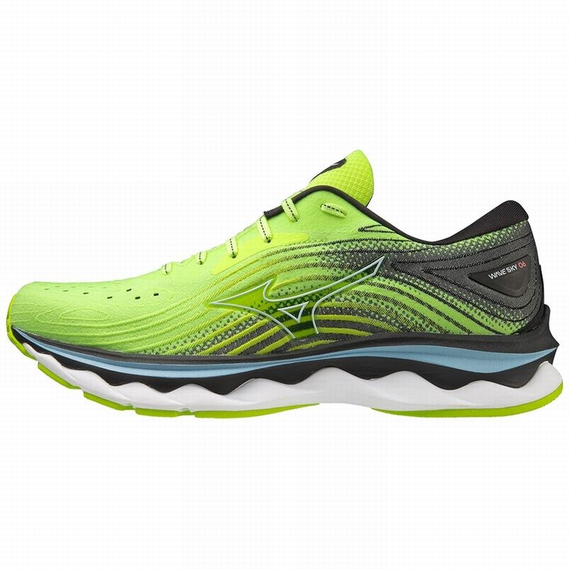 Buty do Biegania Męskie Mizuno Wave Sky 6 Czarne | Polska M2073ZP