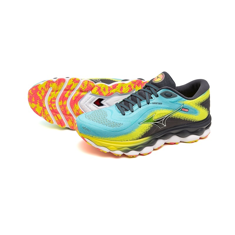 Buty do Biegania Męskie Mizuno Wave Sky 7 Niebieskie Białe | Polska M0813PE