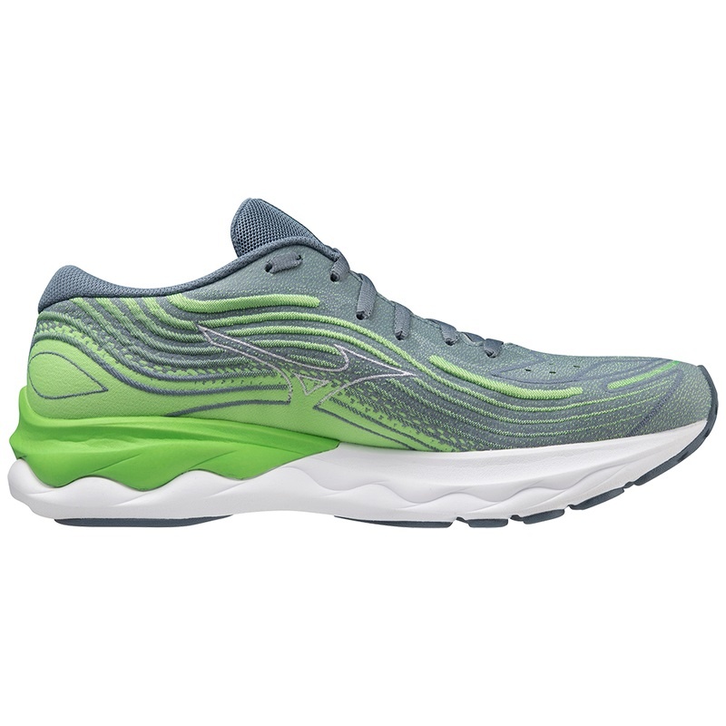 Buty do Biegania Męskie Mizuno Wave Skyrise 4 Zielone Niebieskie | Polska M4289ZQ