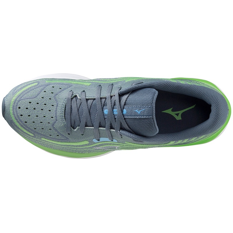 Buty do Biegania Męskie Mizuno Wave Skyrise 4 Zielone Niebieskie | Polska M4289ZQ