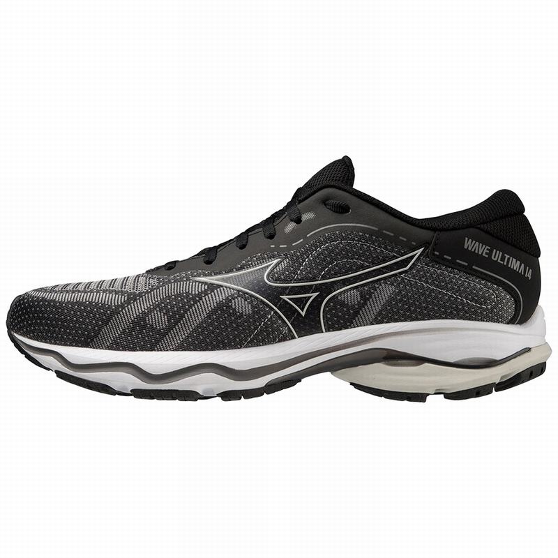 Buty do Biegania Męskie Mizuno Wave Ultima 14 Czarne Srebrne | Polska M0539DE