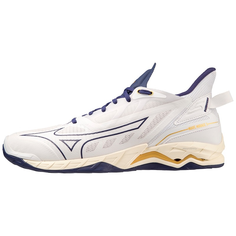 Buty do Piłki Ręcznej Damskie Mizuno Wave Mirage 5 Białe Złote | Polska M2350AL