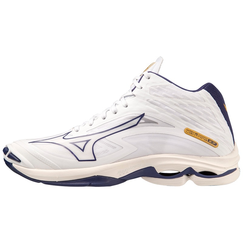 Buty do Siatkówki Damskie Mizuno Wave Lightning Z7Mid Białe Fioletowe | Polska M3895UO