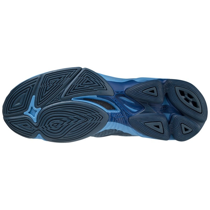 Buty do Siatkówki Damskie Mizuno Wave Lightning Z7Mid Granatowe Białe Niebieskie | Polska M1482UG