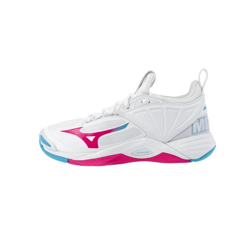 Buty do Siatkówki Damskie Mizuno Wave Momentum 2 Białe Różowe | Polska M3210WF