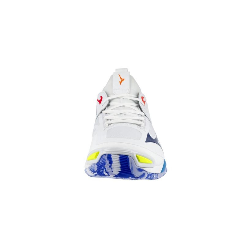 Buty do Siatkówki Damskie Mizuno Wave Momentum 2 Białe Niebieskie | Polska M9716WO