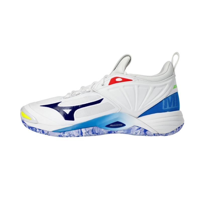 Buty do Siatkówki Damskie Mizuno Wave Momentum 2 Białe Niebieskie | Polska M9716WO