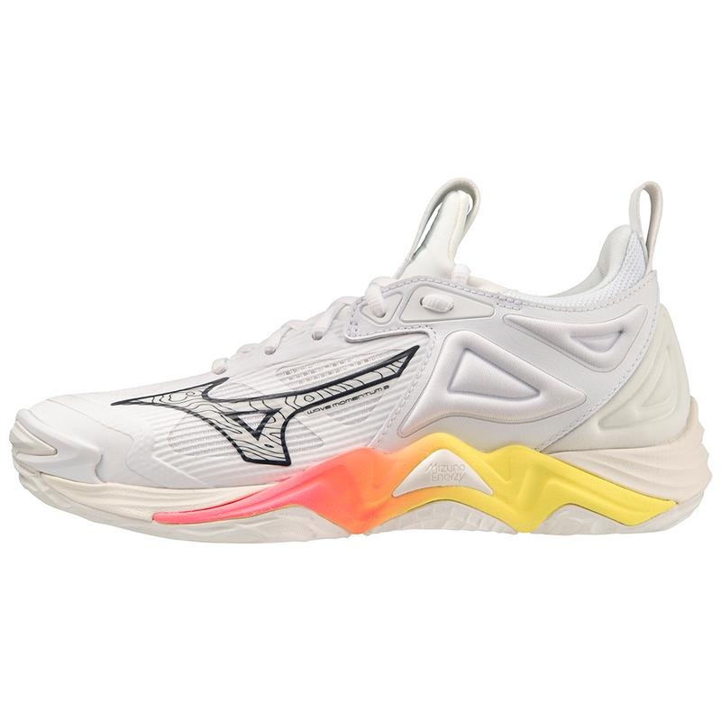 Buty do Siatkówki Damskie Mizuno Wave Momentum 3 Białe Różowe | Polska M7125PG