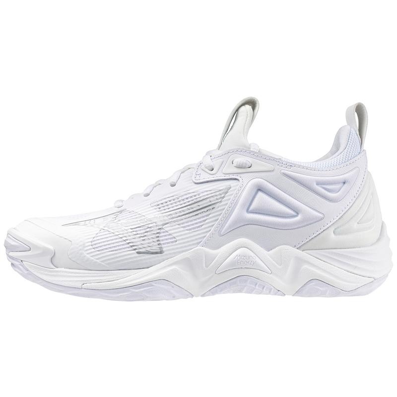 Buty do Siatkówki Damskie Mizuno Wave Momentum 3 Białe Srebrne | Polska M5670SA