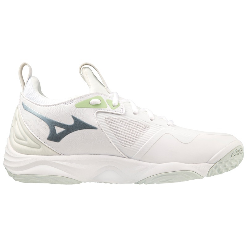 Buty do Siatkówki Damskie Mizuno Wave Momentum 3 Białe Zielone | Polska M5694OM