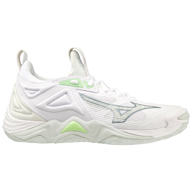 Buty do Siatkówki Damskie Mizuno Wave Momentum 3 Białe Zielone | Polska M5694OM