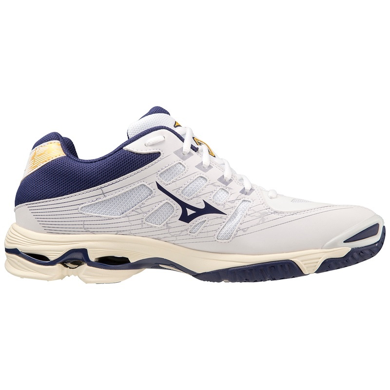 Buty do Siatkówki Damskie Mizuno Wave Voltage Białe Złote | Polska M0615UF