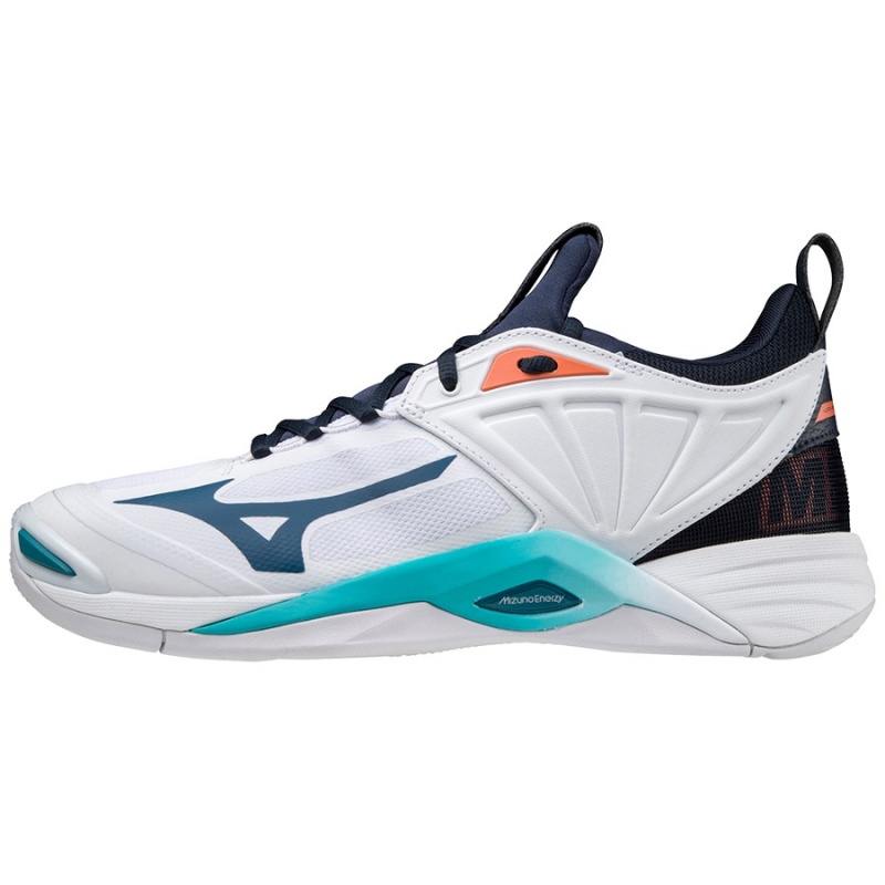 Buty do Siatkówki Męskie Mizuno Wave Momentum 2 Białe | Polska M0392BY