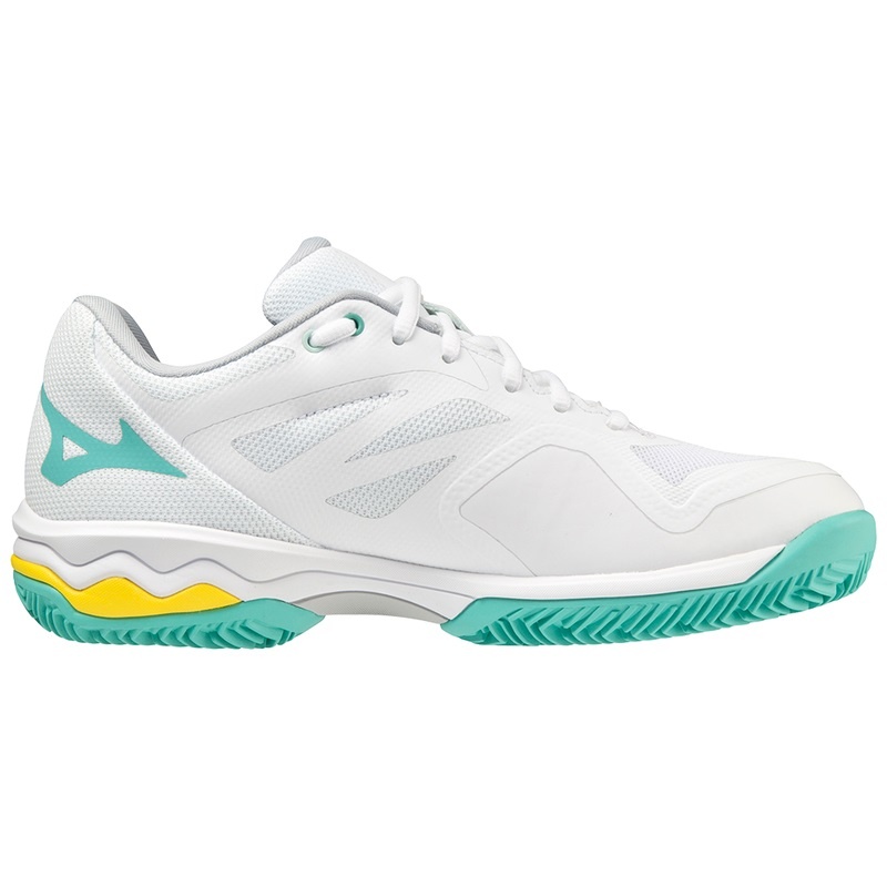 Buty do Tenisa Damskie Mizuno Wave Exceed Light CC Białe Turkusowe | Polska M0164SU