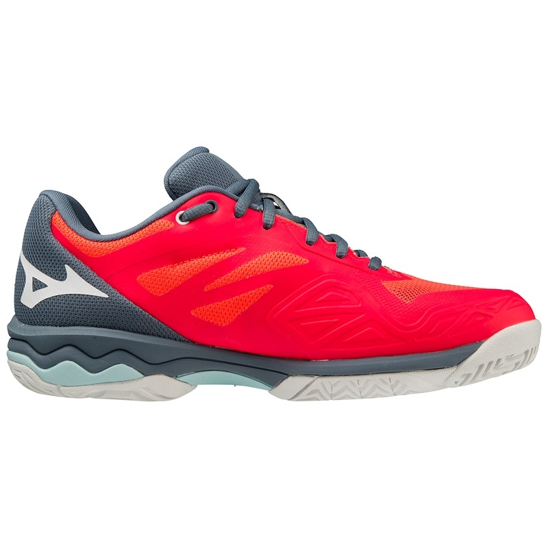 Buty do Tenisa Damskie Mizuno Wave Exceed Light AC Koralowe Białe Niebieskie | Polska M5821GU