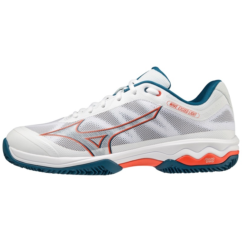 Buty do Tenisa Męskie Mizuno Wave Exceed Light CC Białe | Polska M4381LC