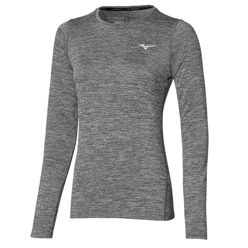 Koszulki Damskie Mizuno Impulse Core LS Tee Szare | Polska M0459KP