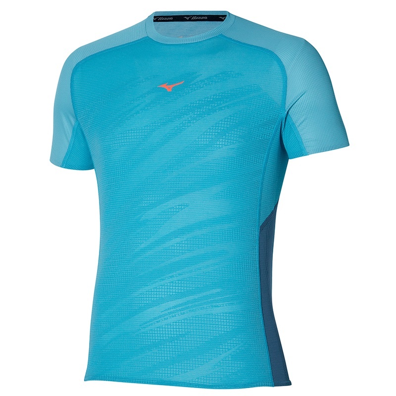 Koszulki Męskie Mizuno Aero Tee Niebieskie | Polska M6502MC