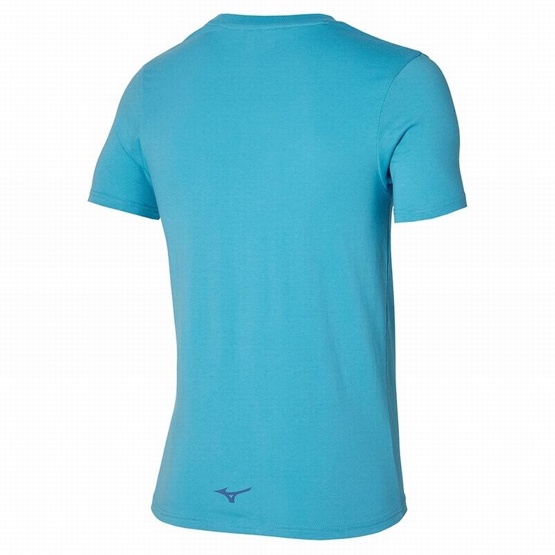 Koszulki Męskie Mizuno Athletics Mizuno Tee Niebieskie | Polska M4529GB