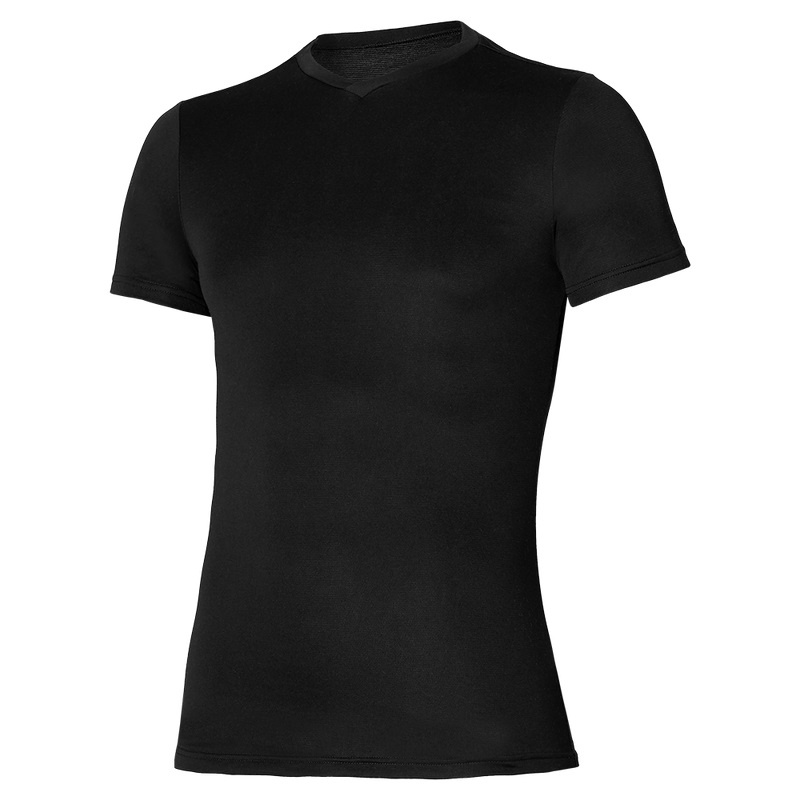 Koszulki Męskie Mizuno BT Under V Neck Tee Czarne | Polska M7256NH