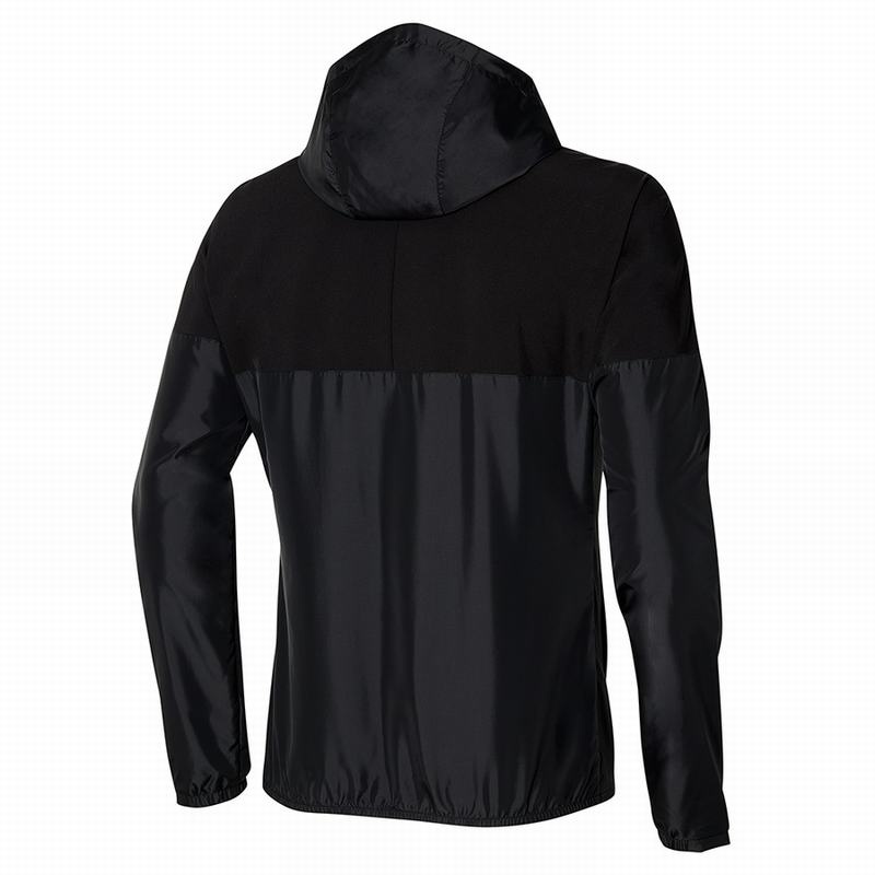 Kurtki Męskie Mizuno Hoody Czarne | Polska M4583AS