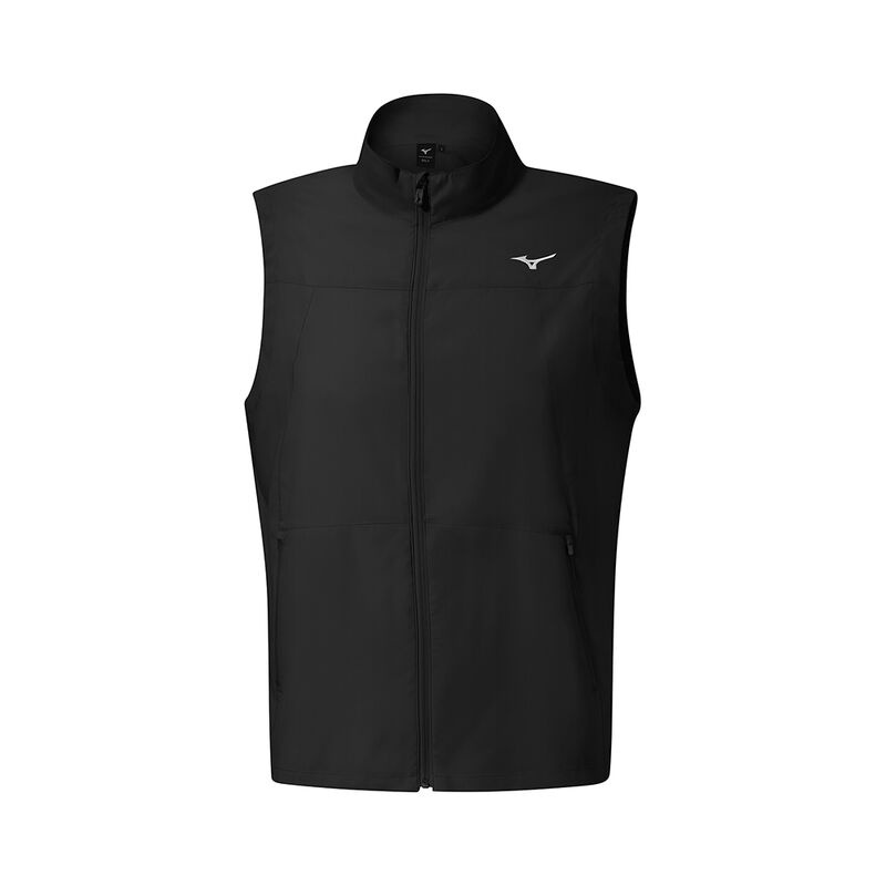 Kurtki Męskie Mizuno MT Drizzle Vest Czarne | Polska M5931CA