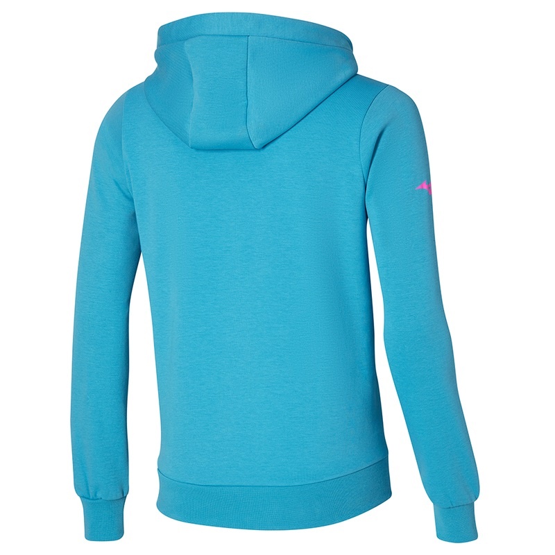 Najfatalniejszy Damskie Mizuno Athletics Grafiką Hoody Niebieskie | Polska M3297DS