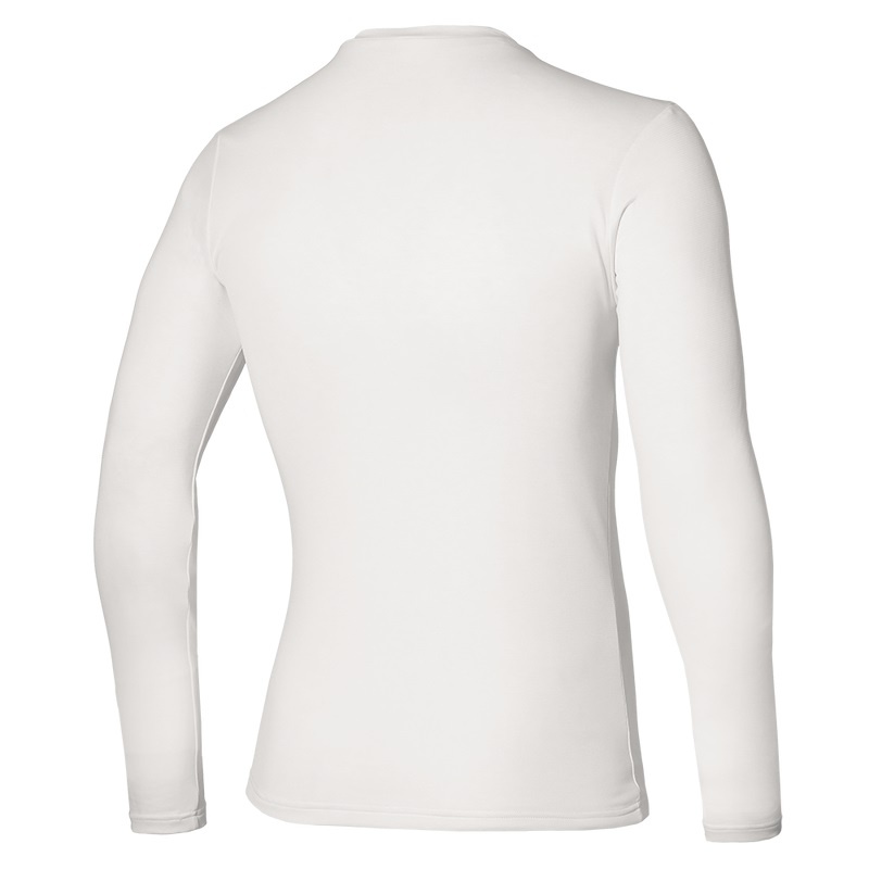 Najfatalniejszy Męskie Mizuno BT Under V Neck Longsleeve Białe | Polska M0842AX