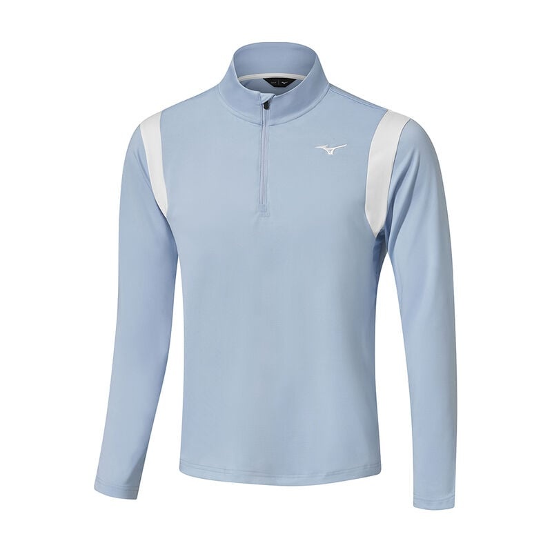 Najfatalniejszy Męskie Mizuno Breeze Elite 1/4 Zip Niebieskie | Polska M1538AU