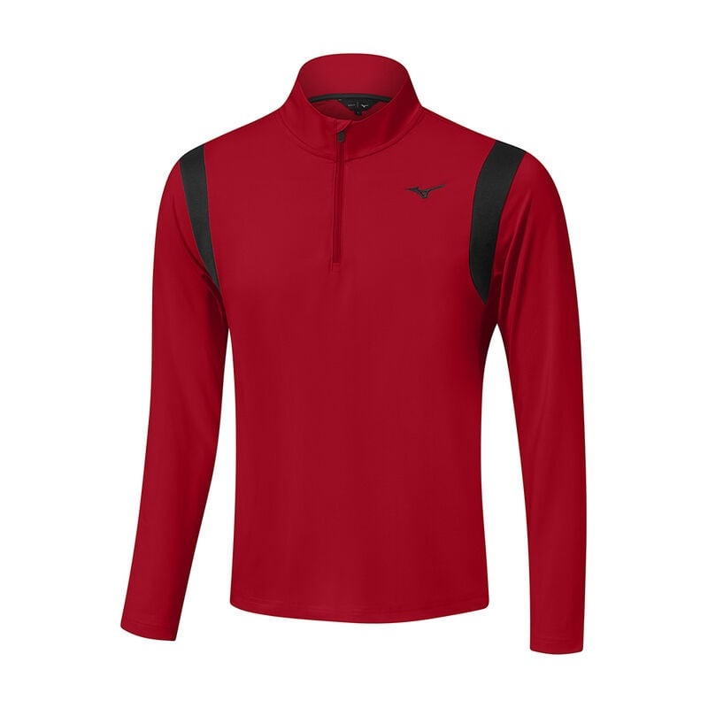 Najfatalniejszy Męskie Mizuno Breeze Elite 1/4 Zip Czerwone | Polska M2897HZ