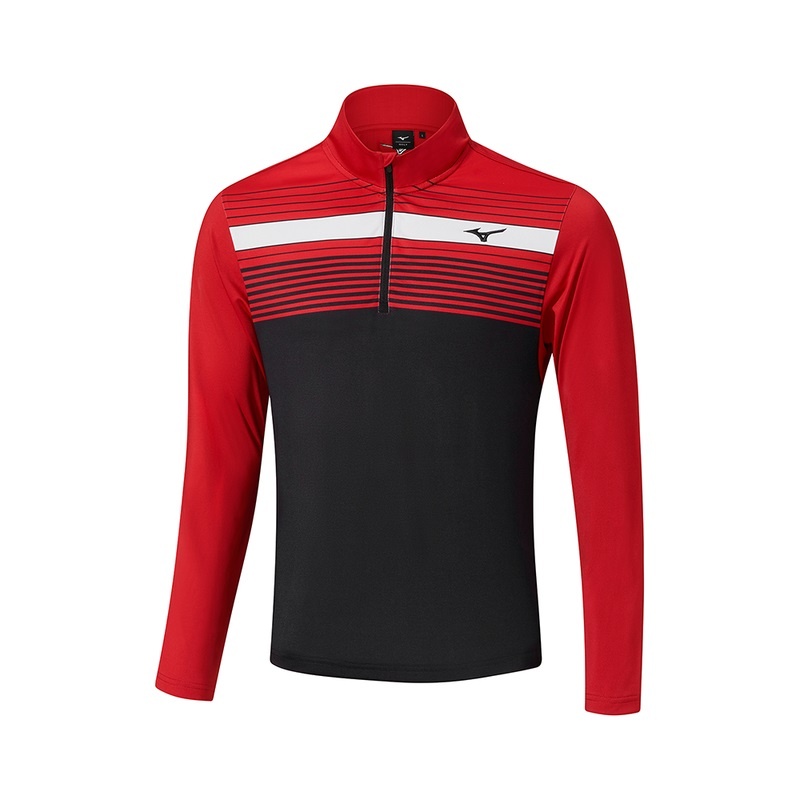 Najfatalniejszy Męskie Mizuno Brz Elite St 1/4 Zip Czerwone Czarne | Polska M8219YM