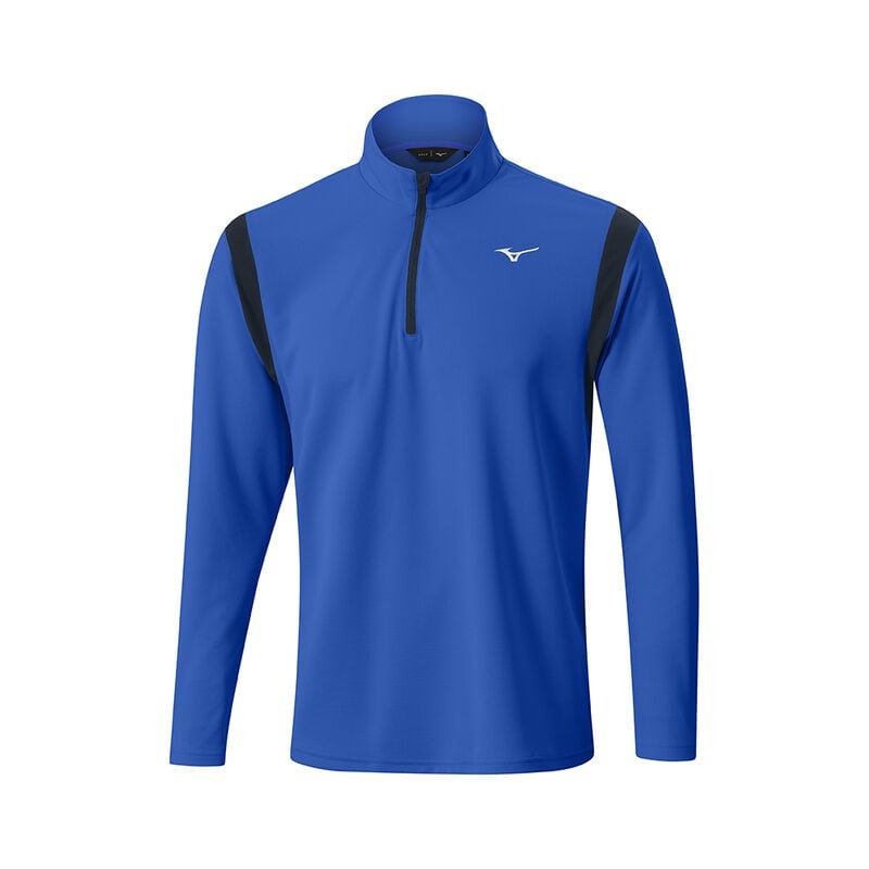 Najfatalniejszy Męskie Mizuno Zimowe Breeze Elite 1/4 Zip Niebieskie | Polska M0147MH