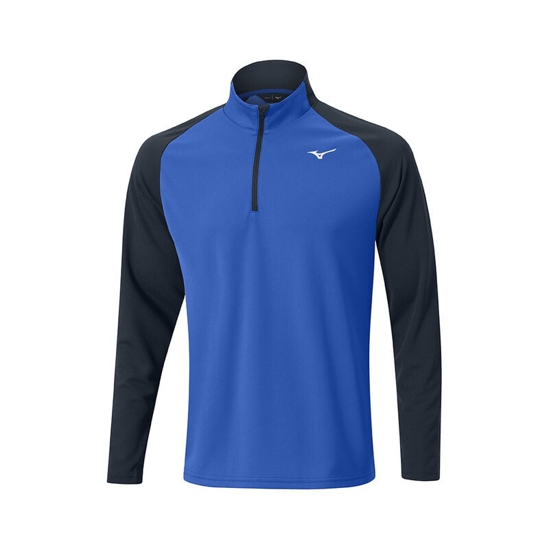 Najfatalniejszy Męskie Mizuno Zimowe Breeze Bloc 1/4 Zip Niebieskie | Polska M9635KW